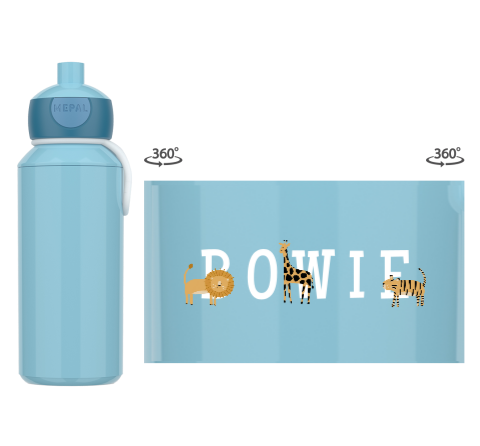 Mepal pop-up drinkfles Campus rondom bedrukt met dieren