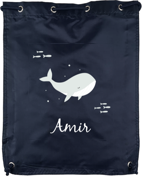 Gymtas met walvis en naam