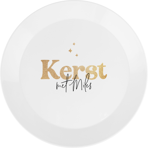 Kinderbordje kerst met gouden letters en sterretjes