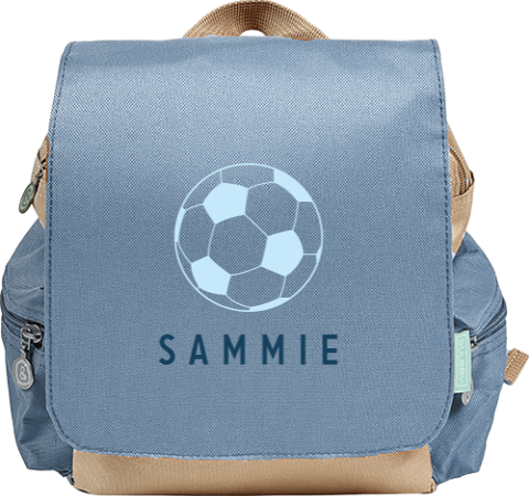 Sportieve rugtas Adventure met naam en voetbal