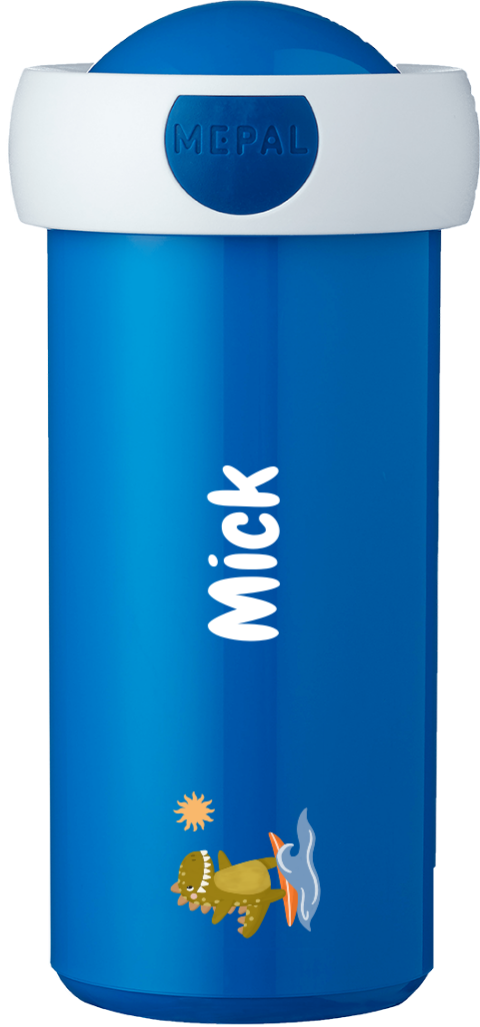 Mepal drinkbeker Campus met naam en dino op surfplank