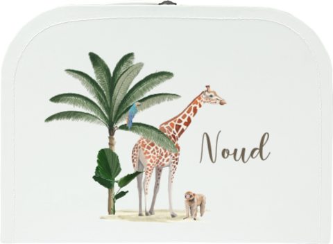 Kinderkoffertje met jungledieren en naam