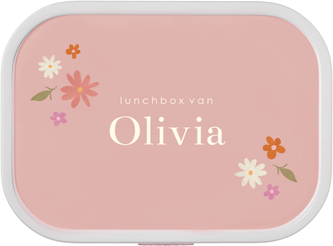 Mepal lunchbox Campus met naam en bloemen