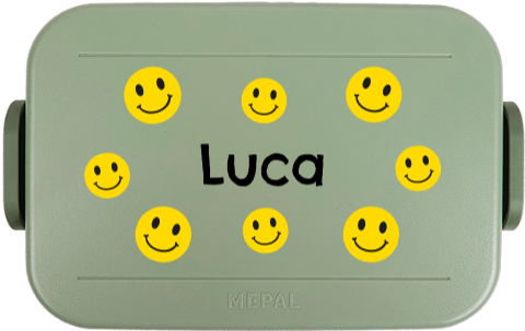 Mepal lunchbox To Go met gele smileys en naam