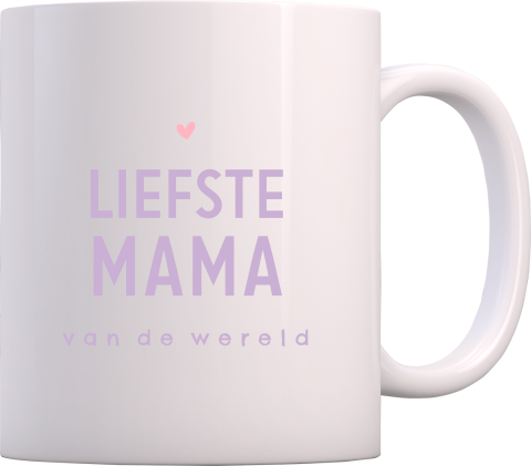 Moederdag mok paars met hartje