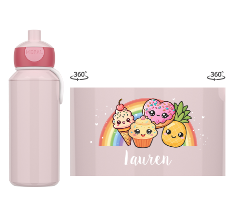 Mepal pop-up drinkfles Campus met Kawaii illustraties