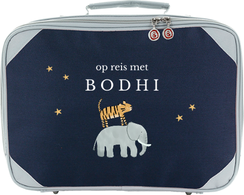 Kinderkoffertje met naam en jungledieren
