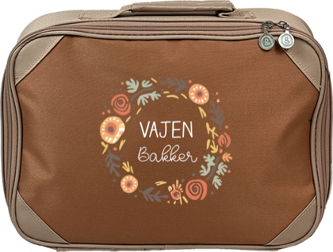 Kinderkoffertje met naam en bloemencirkel