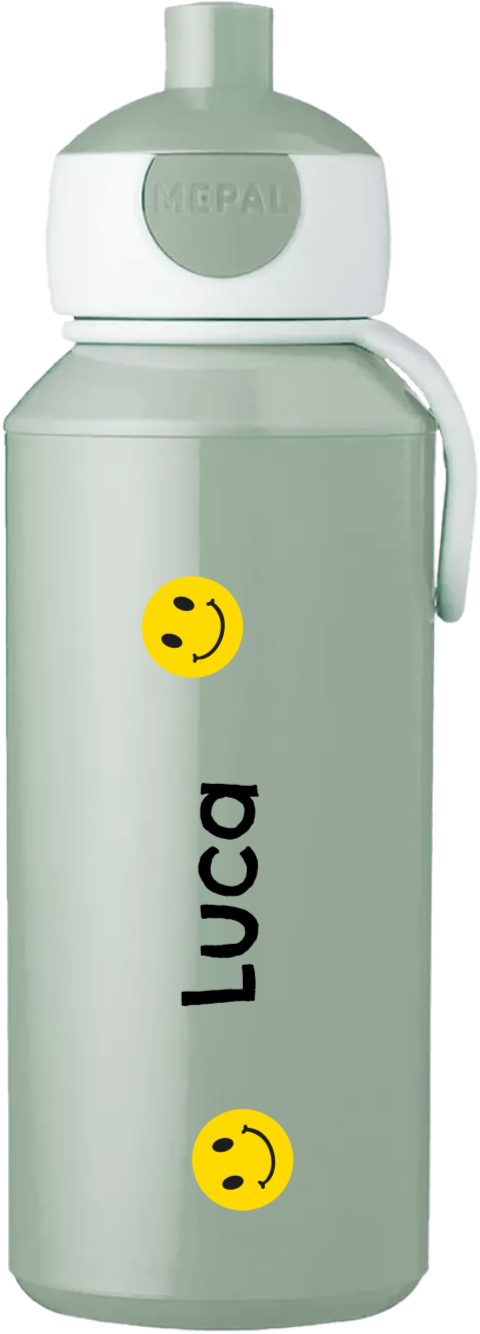 Mepal Campus pop-up drinkbeker met gele smileys en naam