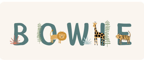 Naamsticker medium met jungledieren - 20 per vel