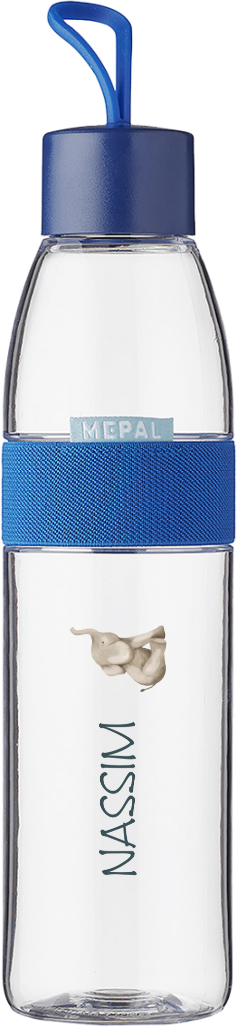 Mepal waterfles Ellipse met naam en watercolour olifant