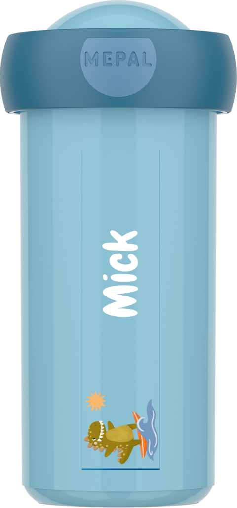 Mepal drinkbeker Campus met naam en dino op surfplank