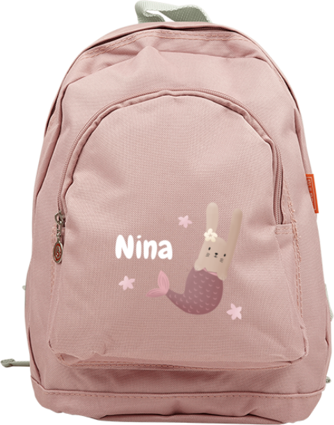 Rugtas Junior met naam en konijn zeemeermin