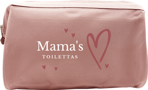 Toilettas moederdag met tekst en hartjes