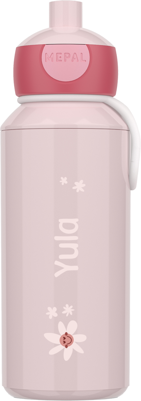 Mepal pop-up drinkfles Campus met naam en bloemen