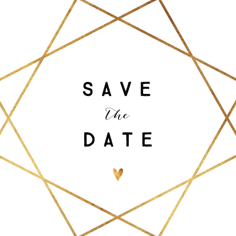 Save the date géométrique avec coeur