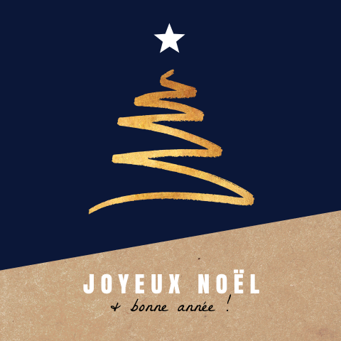 Carte de Noël professionnelle avec un sapin de Noël minimaliste