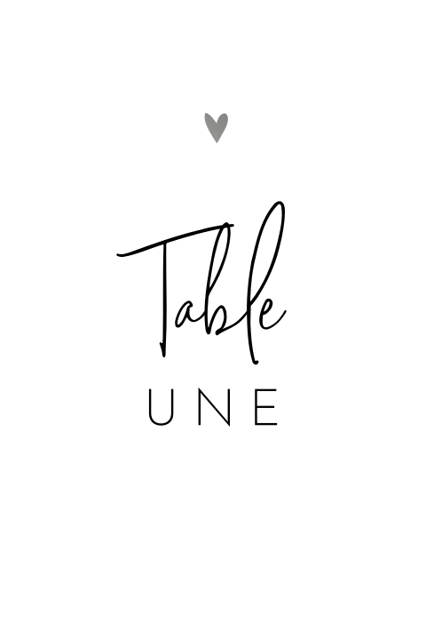 Marque table avec cœur en argent