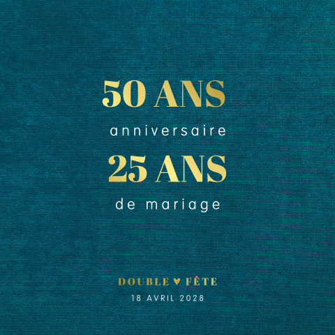 Carte d'invitation a une fête double avec un fond d'aspect denim