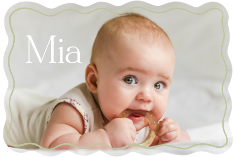 Faire-part de naissance original avec photo et cadre vert