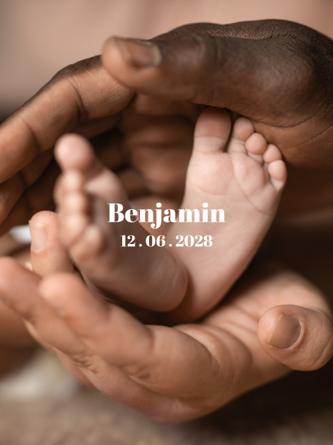 Affiche avec photo, nom et date de naissance