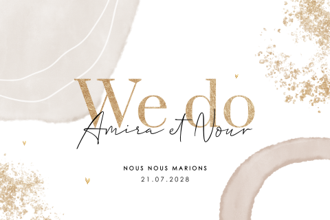 Faire-part de mariage avec motifs abstraits