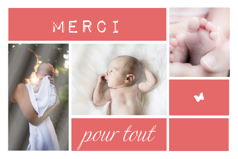 Carte de remerciement pour une fille en rose