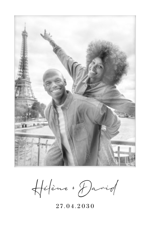 Faire-part de mariage simple recto-verso avec photo