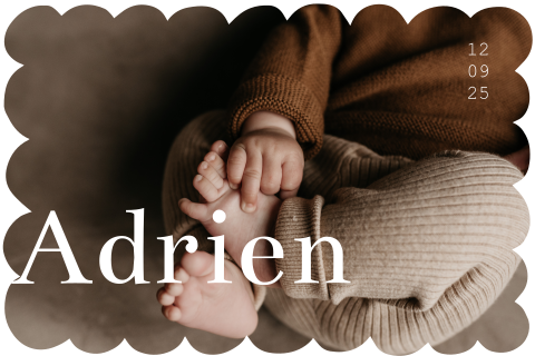 Faire-part de naissance en forme de nuage avec photo