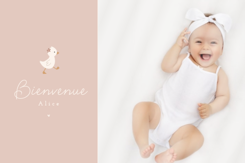Faire-part de naissance avec photo et joli canard