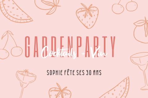 Invitation à une garden party pour un 30e anniversaire