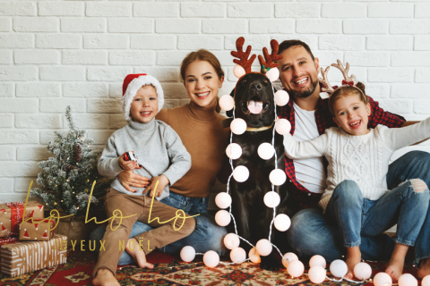 Carte de Noël avec un photo et des coins arrondis