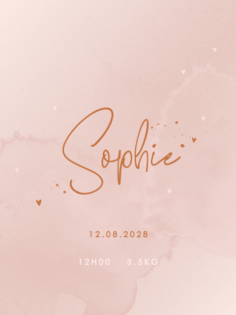 Affiche de naissance en aquarelle