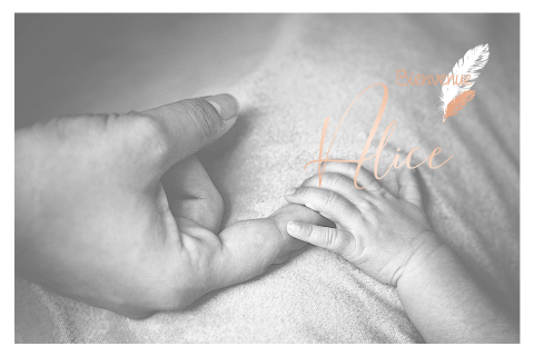 Faire-part de naissance à créer avec photo et dorure rosée