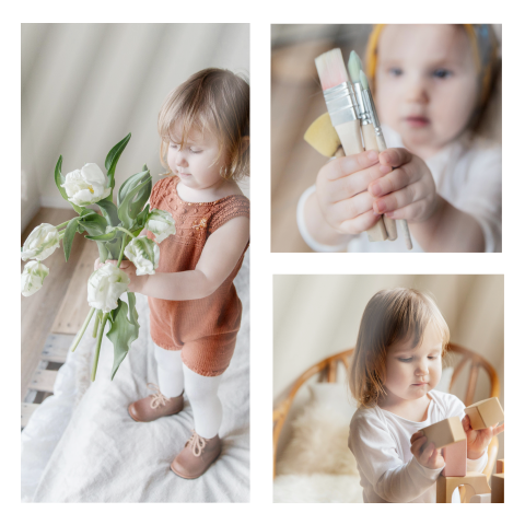 Faire-part de baptême avec trois photos