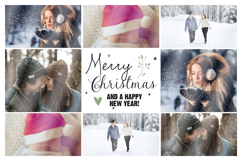 Carte de Noël moderne et élégante avec beaucoup de photos