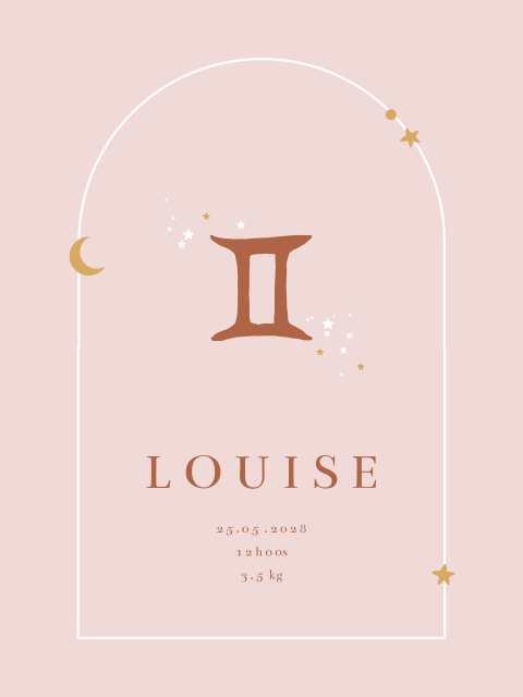 Affiche pour la chambre de bébé avec le signe astrologique des Gémeaux