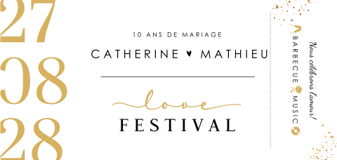 Invitation originale sous forme d'un billet de festival