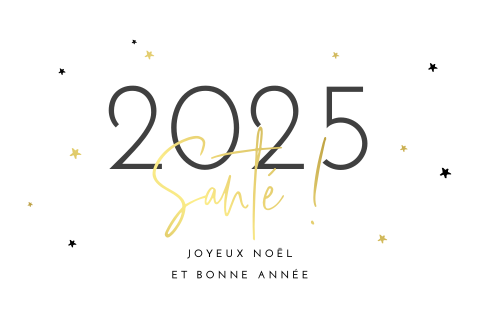 Carte de vœux professionnelle minimaliste avec des étoiles et dorures