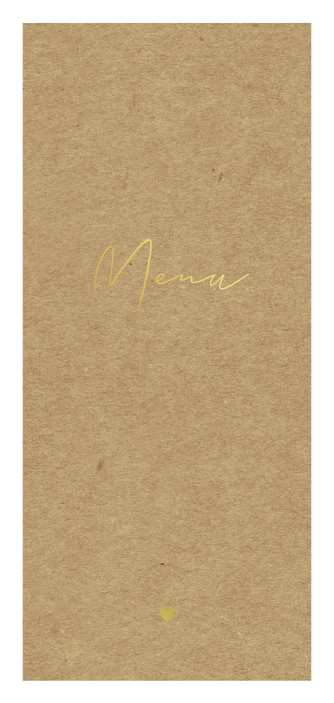Carte de menu impression kraft et avec dorures