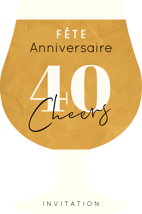 Carte d'invitation jolie en forme de verre à bière