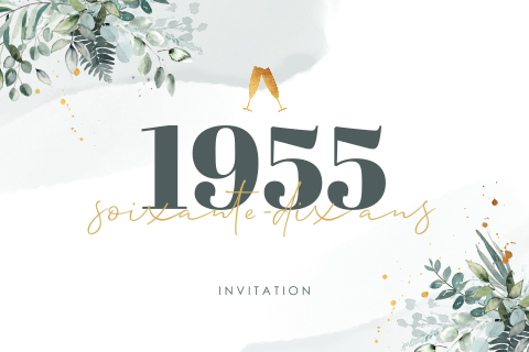 Invitation élégante et champêtre pour les 70 ans