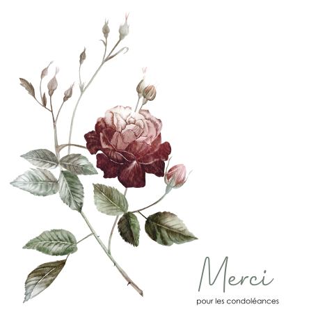 Carte de condoléances avec des roses