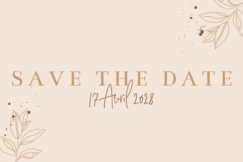 Save the date artistique avec des feuilles fines