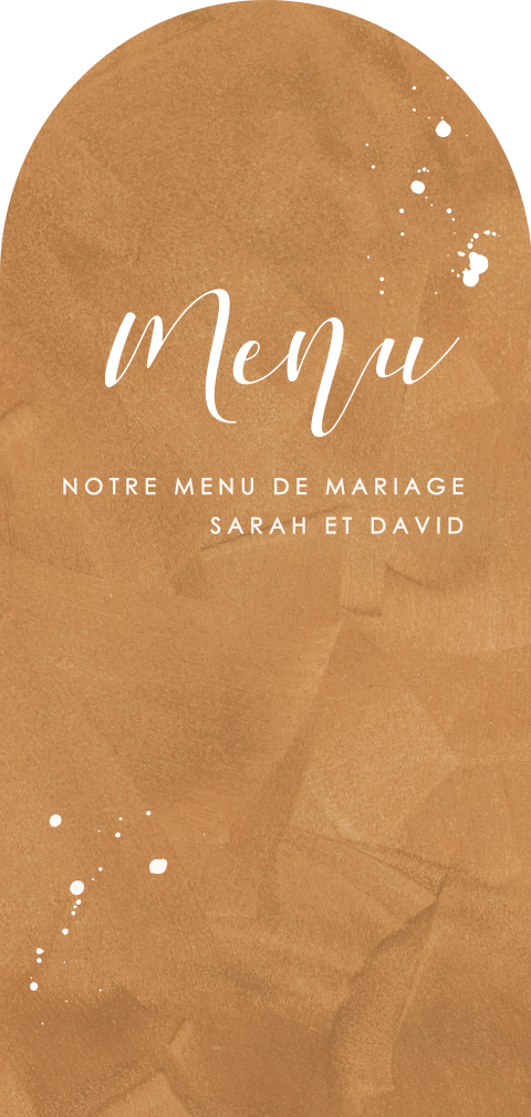 Menu élégant en demi-cercle et une finition en velours
