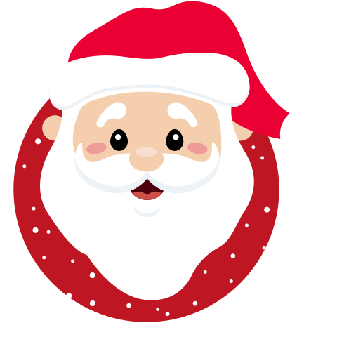 Carte de Noël rouge en forme de Père Noël 