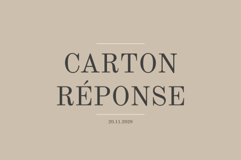 Carton réponse classique sur fond beige