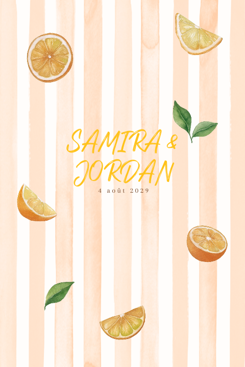 Faire-part de mariage acidulé avec des oranges