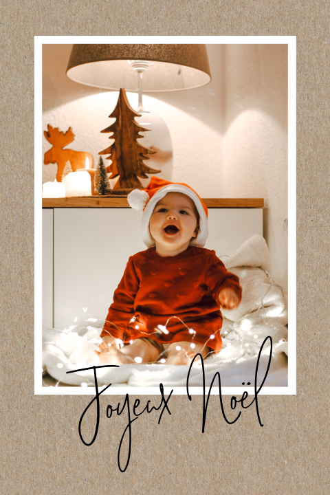 Carte de Noël kraft avec une photo