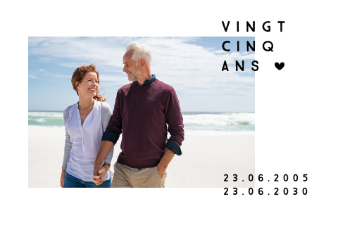 Invitation anniversaire mariage avec photo et texte à personnaliser
